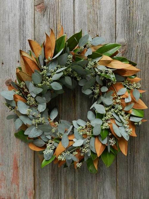 FRESH MAGNOLIA/ SEEDED EUCALYPTUS 20 IN GREEN WREATH